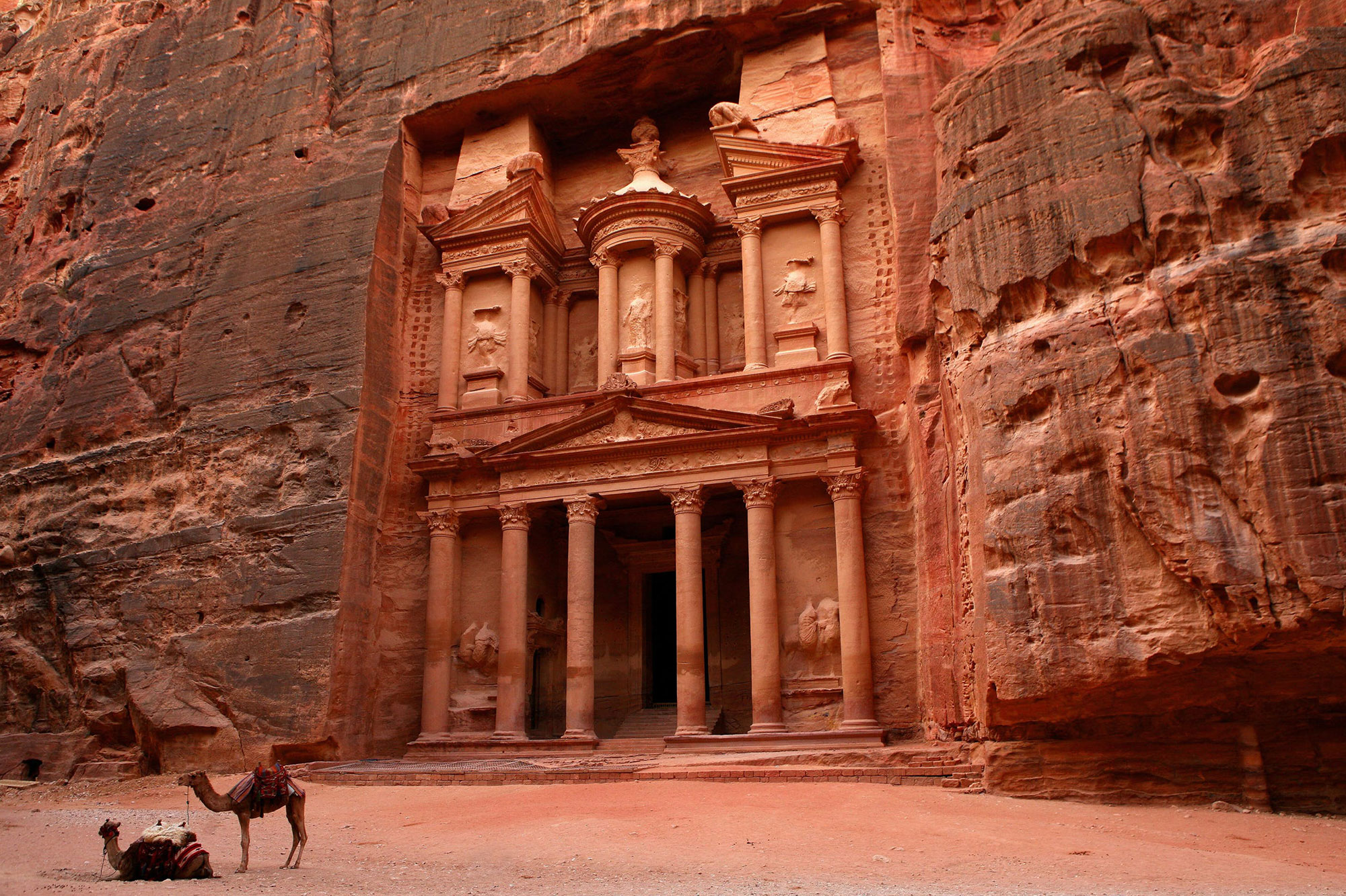 Petra Petra, Jordan. The Treasury carved into the rock face